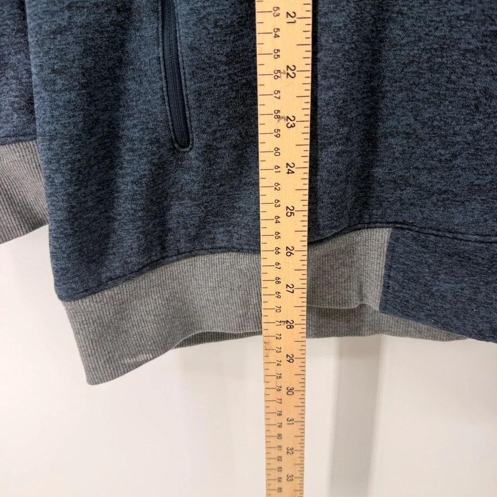 The North Face Hoodie Men XXL Blue Full Zip Sherpa Lined Fleece Heathered Jacket